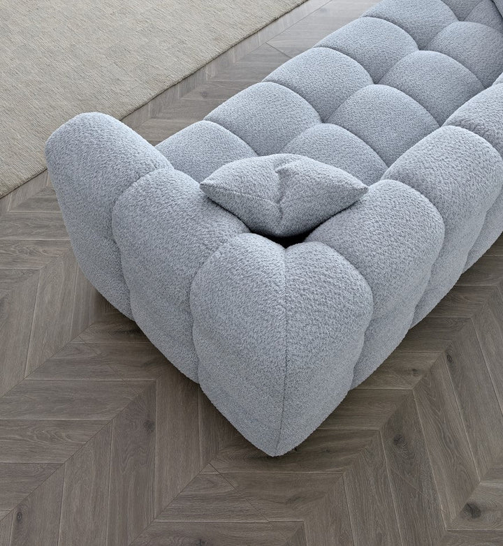 The Bubble Tribeca Pearl Boucle 4 Seater Premium Sofa Boucle Fabric