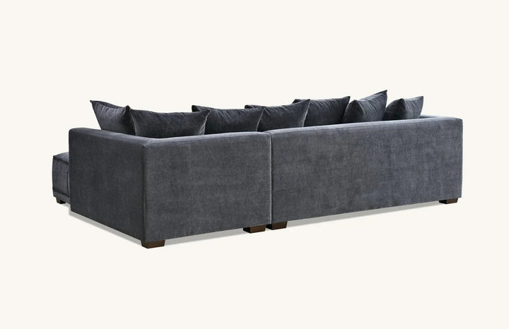 The Gramercy Steel Grey Boucle Right Hand Corner Premium Sofa Steel Boucle Fabric