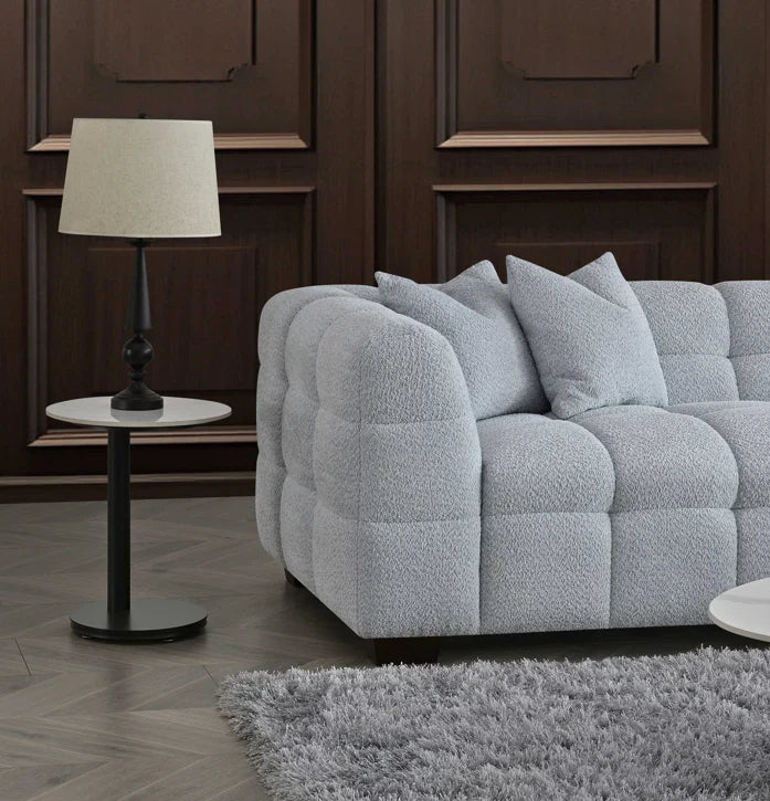 The Bubble Pearl Boucle Corner Tribeca Premium Sofa Boucle Fabric