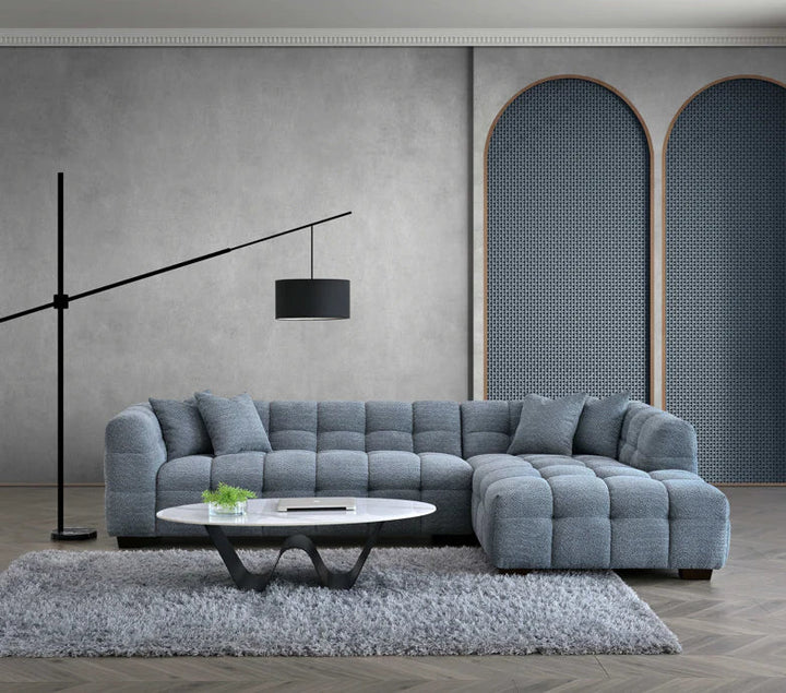 The Bubble Iron Boucle Fabric Right Hand Corner Tribeca Sofa