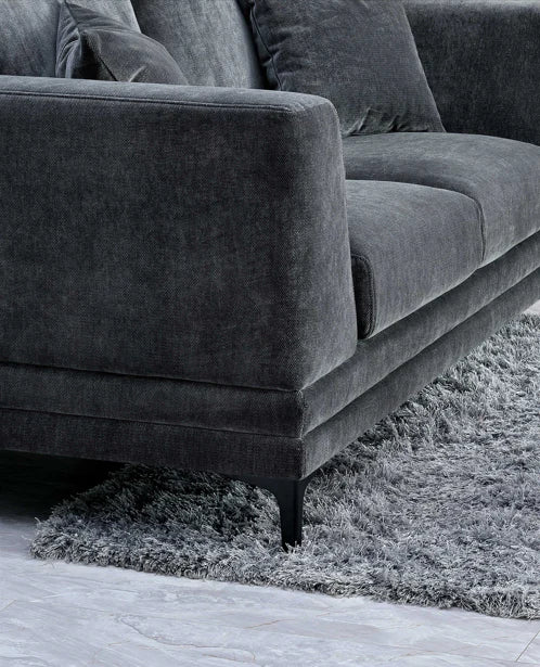 The Harlow Steel Grey Boucle 2 Seater Premium Sofa Boucle Fabric