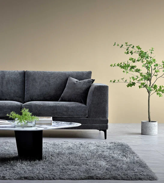 The Harlow Steel Grey Boucle 3 + 2 Seater Premium Sofa Steel Boucle Fabric