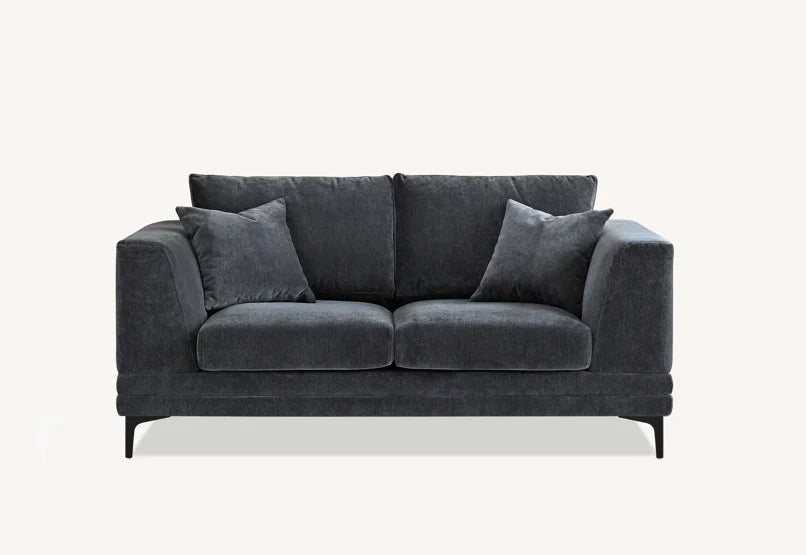 The Harlow Steel Grey Boucle 2 Seater Premium Sofa Boucle Fabric