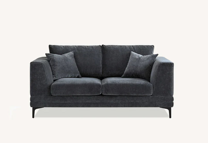The Harlow Steel Grey Boucle 2 Seater Premium Sofa Boucle Fabric