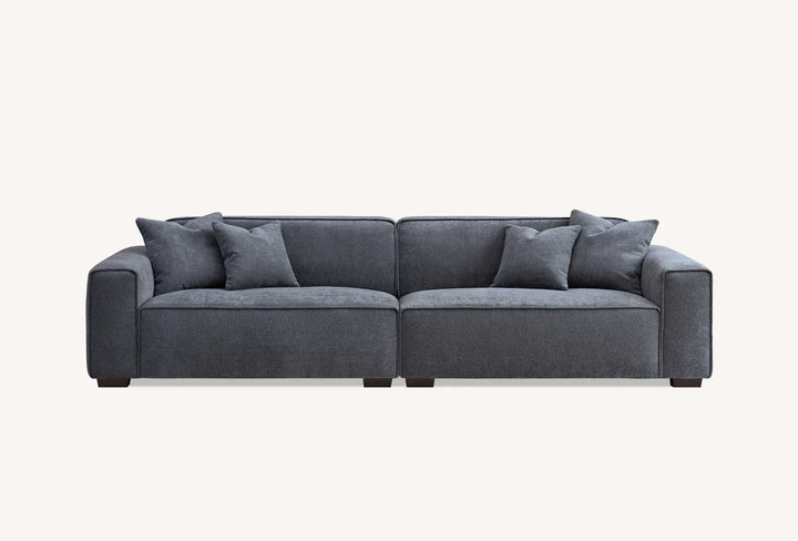 The Dakota Charcoal Grey Boucle 4 Seater With Chaise Premium Sofa Charcoal Boucle Fabric