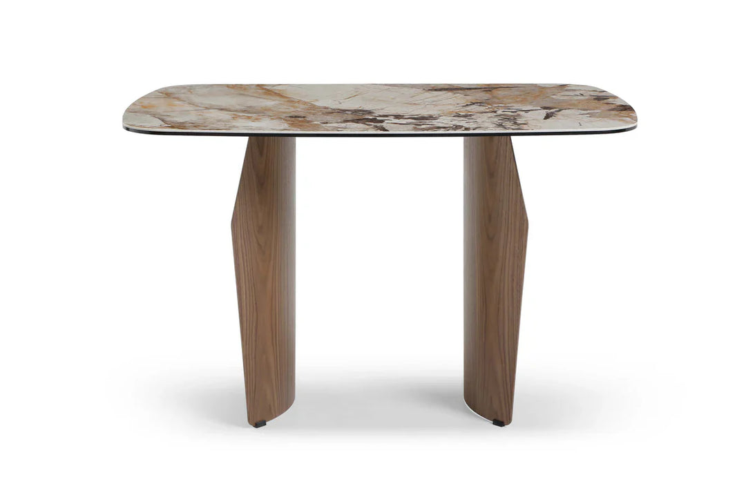 Sienna 120cm Italian Walnut & Pandora Vendome Ceramic Marble Dining Table