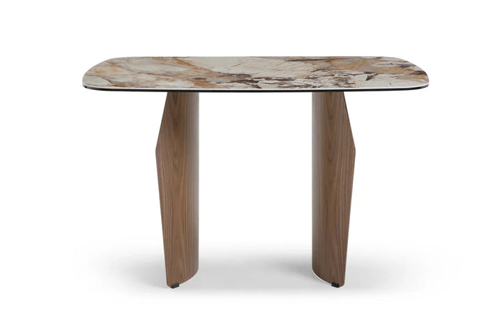 Sienna 120cm Italian Walnut & Pandora Vendome Ceramic Marble Dining Table