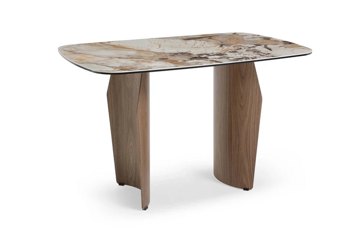Sienna 120cm Italian Walnut & Pandora Vendome Ceramic Marble Dining Table