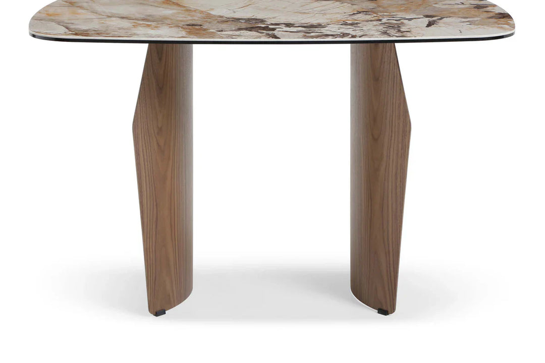 Sienna 120cm Italian Walnut & Pandora Vendome Ceramic Marble Dining Table