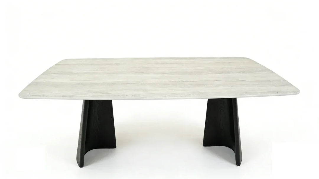 Silvia 180cm Black & Grey Ceramic Marble Dining Table
