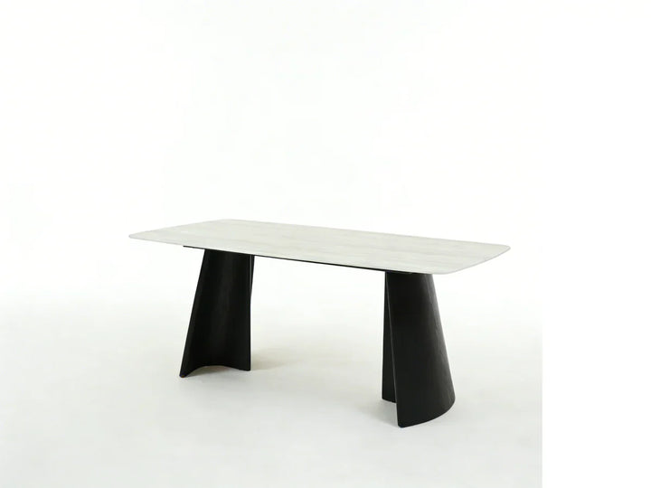 Silvia 180cm Black & Grey Ceramic Marble Dining Table