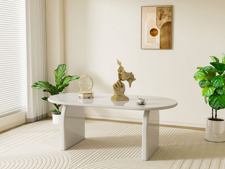 Solana 200cm Mink & Taupe Gloss Ceramic Marble Dining Table