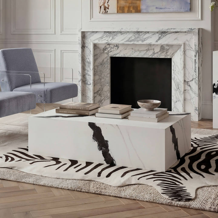 Rosso Panda Marble Coffee Table