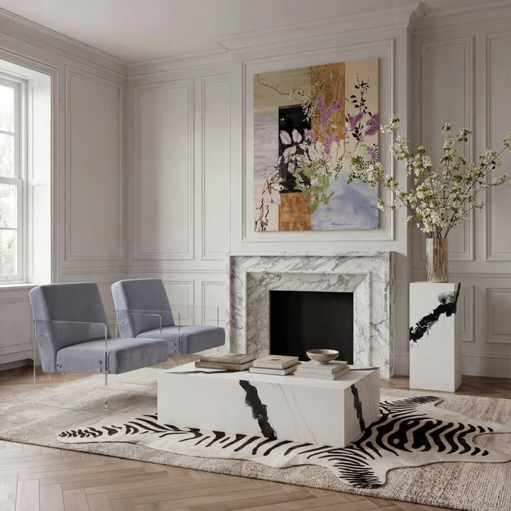 Rosso Panda Marble Coffee Table