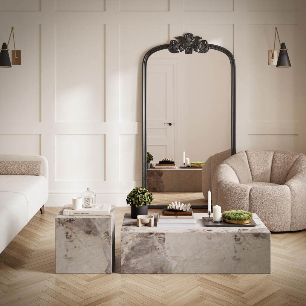 Rosso Pandora Marble Coffee Table