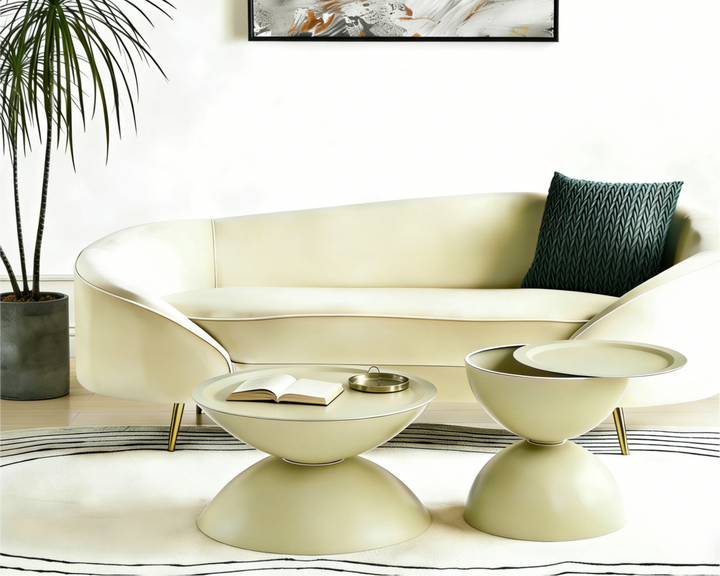 Casdira Matt Mink Set of 2 Nest Of Tables