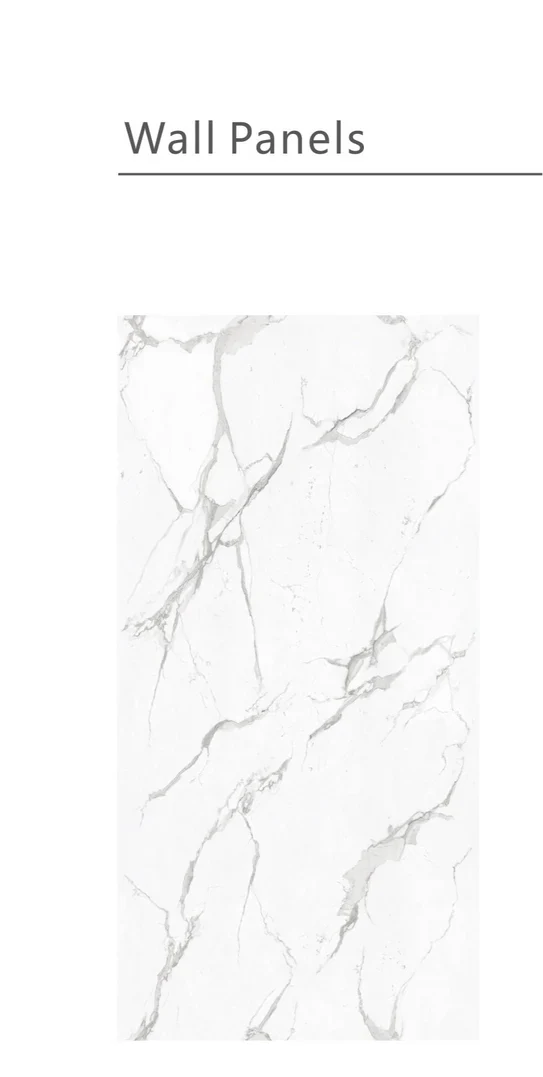Media Wall Panels Pack Of x4 White Grey Marble Veins PVC Waterproof Wall Panels 240x60cm