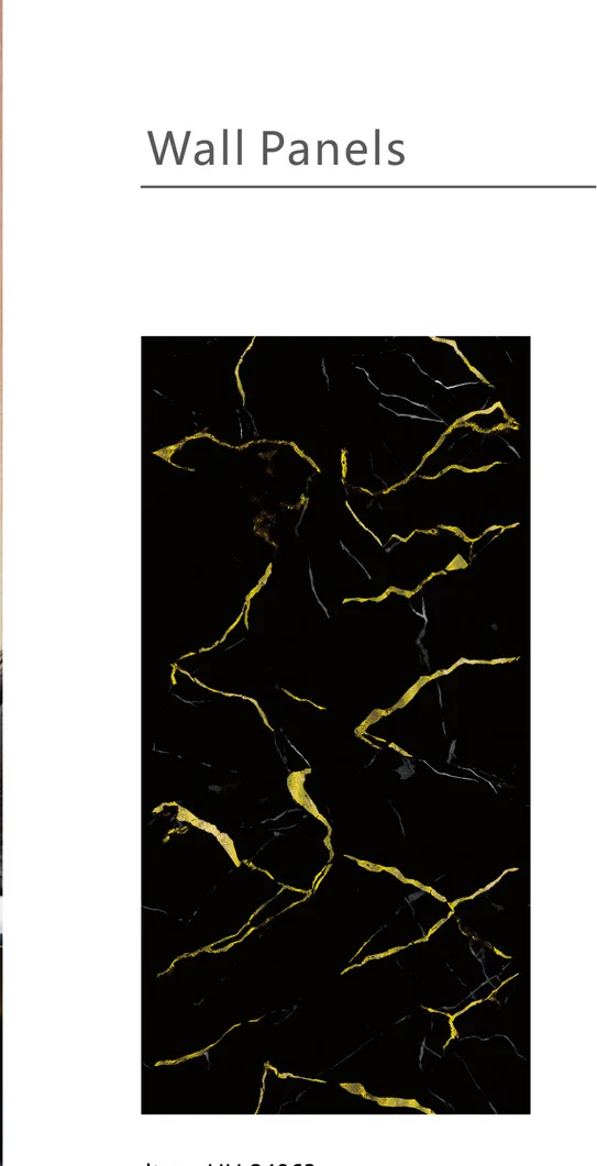 Media Wall Panels Pack Of x4 Gold Black Marble PVC Waterproof Wall Panels 240x60cm