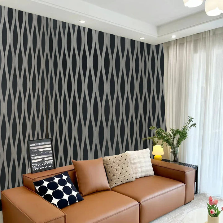 Pack Of x4 Wave Acoustic Slatted Wall Panels Dark Grey 240cm x 60cm