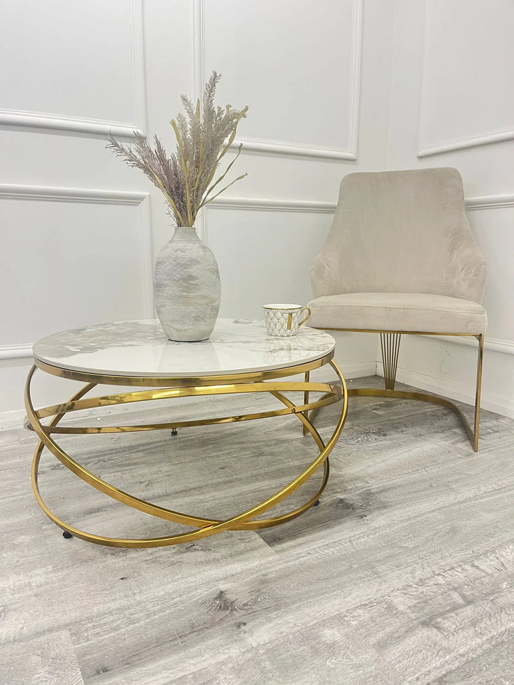Spiro Gold Marble Coffee Table