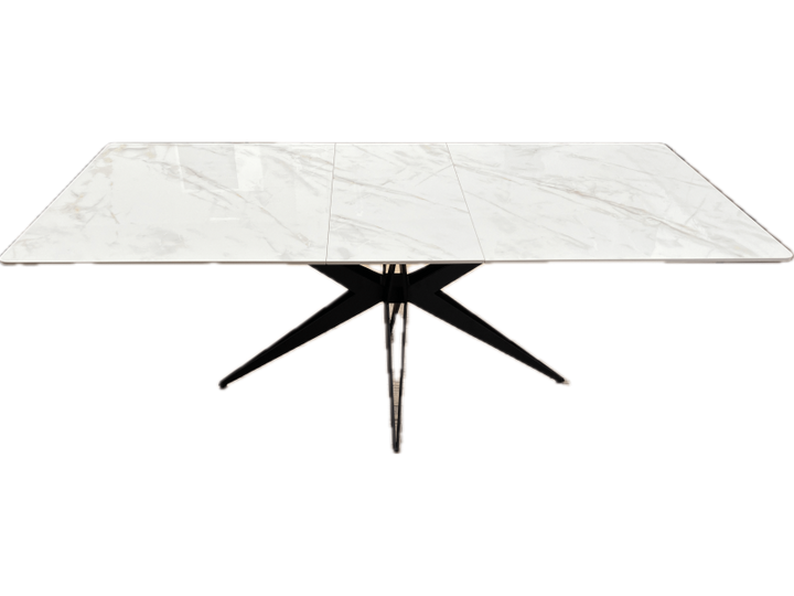Nova 160-200cm White/Gold Ceramic Marble Extending Dining Table