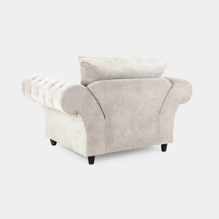Chesterfield Stone Velvet Fullback 1 Seater Armchair