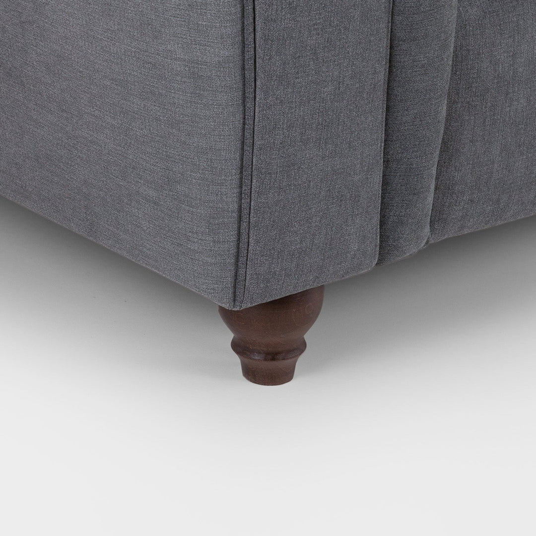 Chesterfield Grey Fullback Left Hand Facing Corner Sofa Grey Velvet