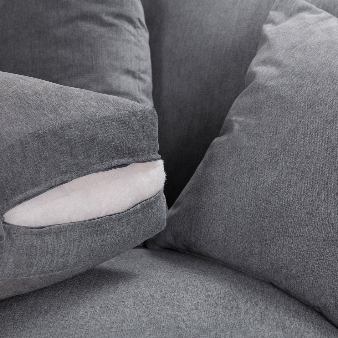 Chesterfield Grey Fullback Left Hand Facing Corner Sofa Grey Velvet