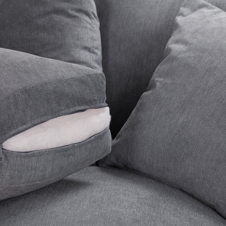 Chesterfield Grey Fullback Left Hand Facing Corner Sofa Grey Velvet