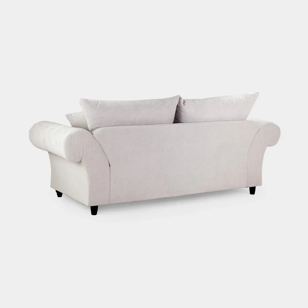 Chesterfield Stone Velvet Fullback 3 Seater Sofa