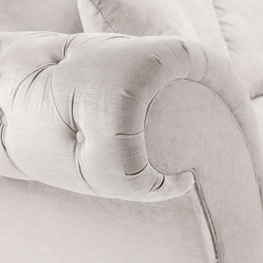 Chesterfield Stone Fullback Large Corner Sofa Stone Velvet