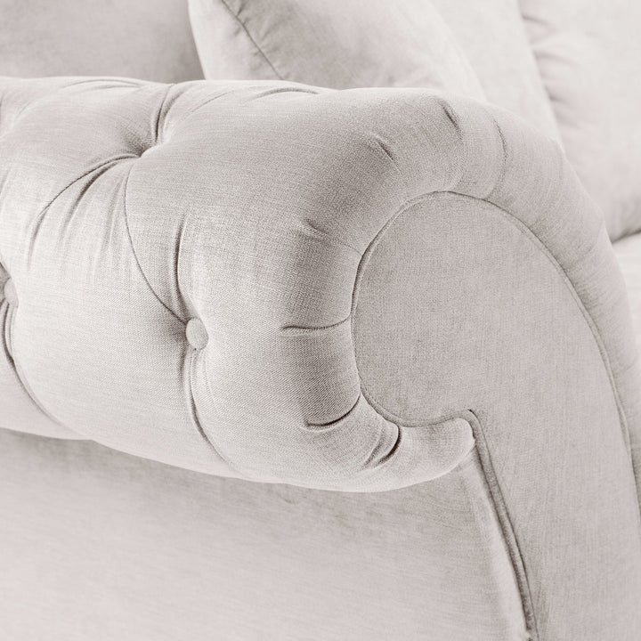 Chesterfield Stone Fullback Large Corner Sofa Stone Velvet