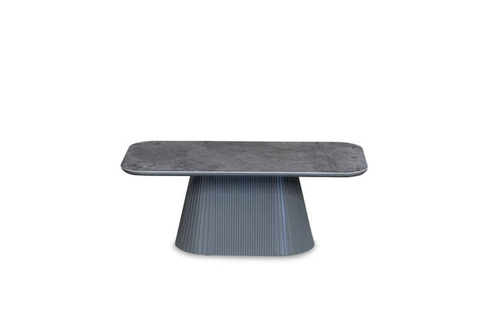 Davos 180cm Oval Grey Ceramic Marble Dining Table