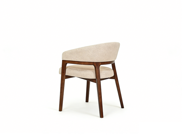Zara Walnut Wood & Taupe Fabric Dining Chair