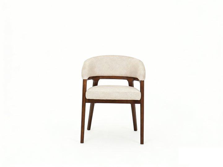 Zara Walnut Wood & Taupe Fabric Dining Chair