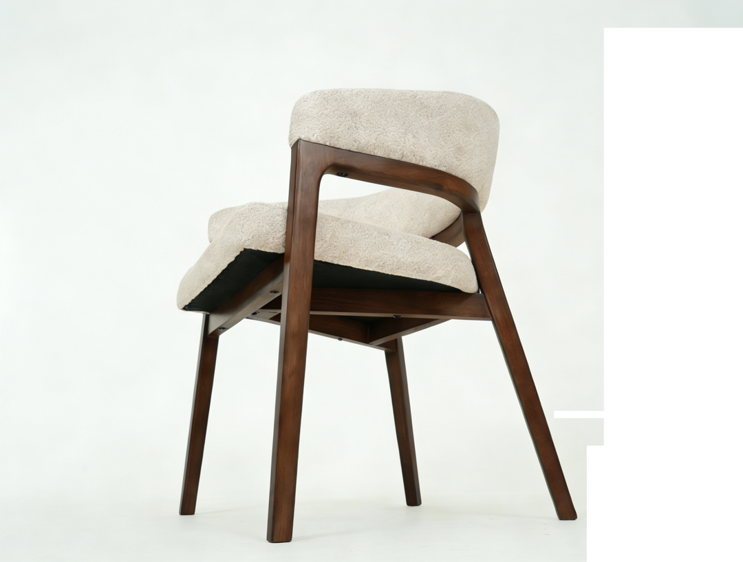 Zara Walnut Wood & Taupe Fabric Dining Chair
