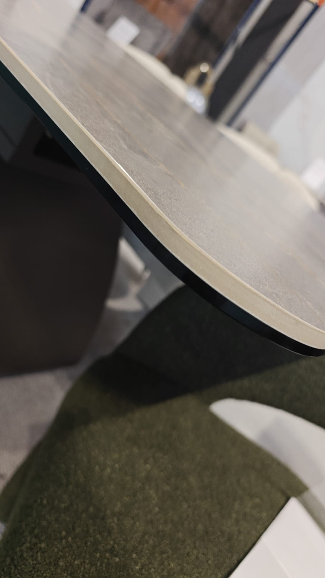 Carra 160-200cm Grey/Gold Ceramic Marble Extending Dining Table With Oscar Scroll Back Velvet Chairs