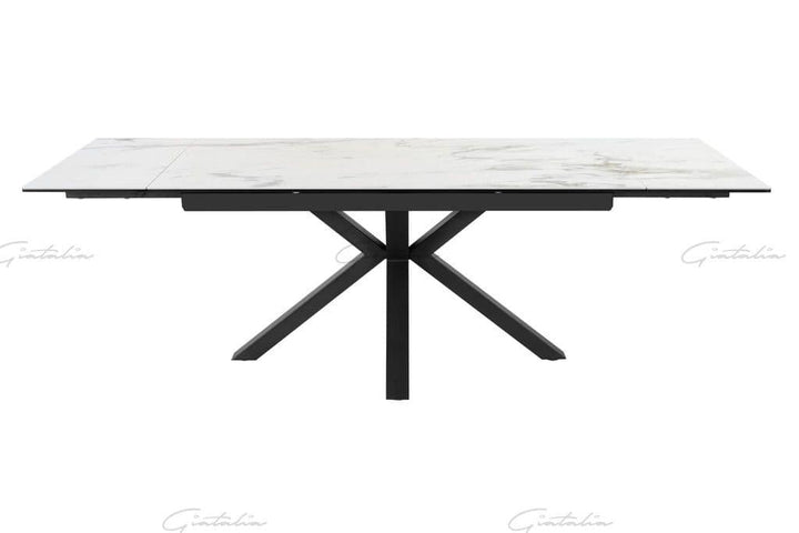 Phoenix 160-240cm White Ceramic Marble Extending Table-Esme Furnishings