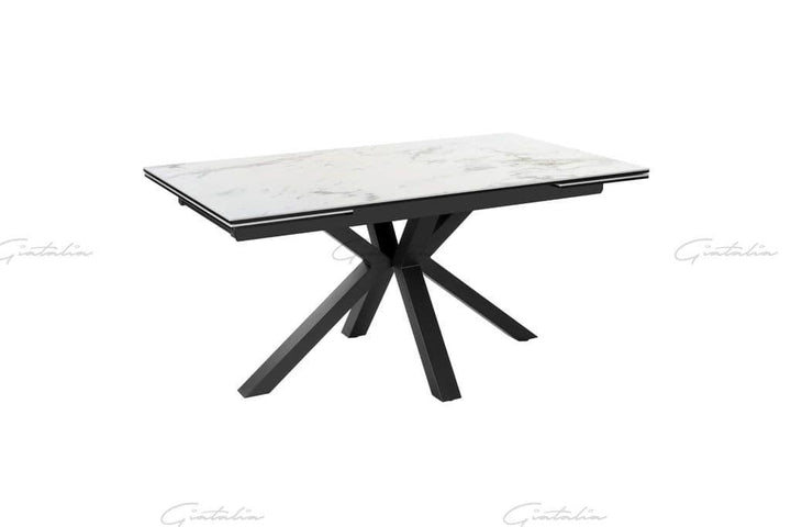 Phoenix 160-240cm White Ceramic Marble Extending Table-Esme Furnishings