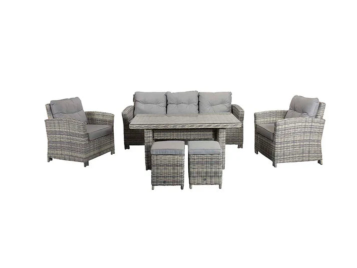 Amano Grey Rattan 3 Seater Sofa Garden Dining Set
