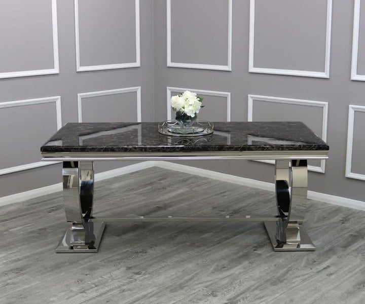 Arianna 180CM Marble & Chrome Dining Table - 5 Colours-Esme Furnishings