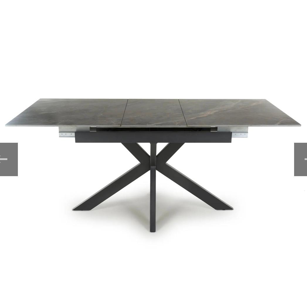 Nova 140-180cm Grey Ceramic Marble Centre Extending Dining Table