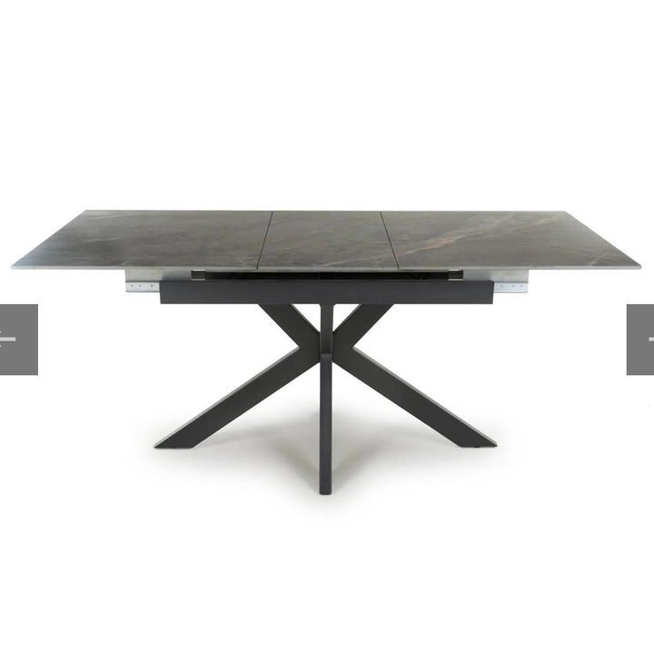 Nova 140-180cm Grey Ceramic Marble Centre Extending Dining Table