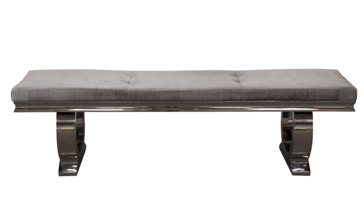 Arianna 200cm Grey Marble Dining Table + 4 Belle Velvet Dining Chairs + Bench-Esme Furnishings