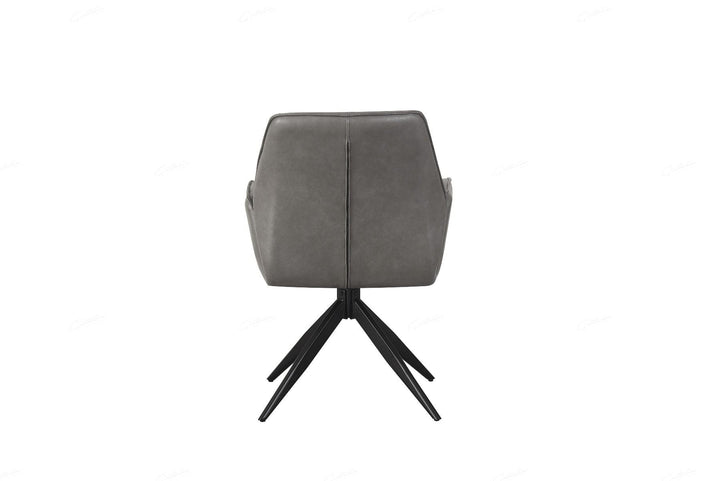 Phoenix 160-240cm White Ceramic Marble Extending Table + Grey PU Leather Swivel Dining Chairs