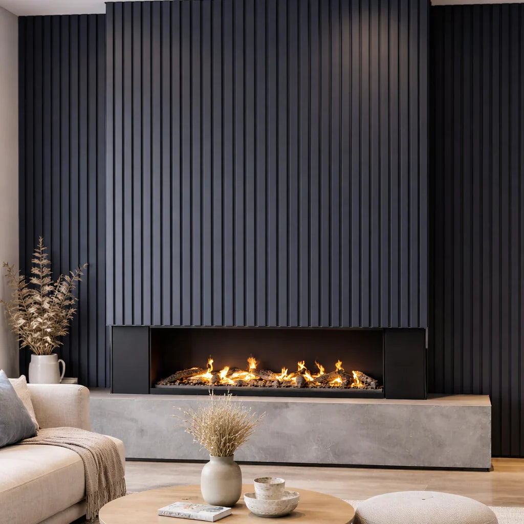 Premium 3 Sided Coloured Luxury Wood Veneer Wide Wall Panels 240x30cm - Pack Of 2 - Range Of Colours