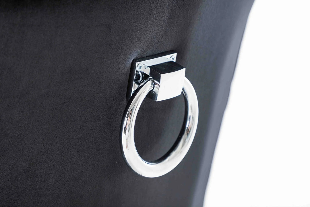 Knightsbridge Black French Velvet Knocker Back Dining Chair With Chrome Legs-Esme Furnishings