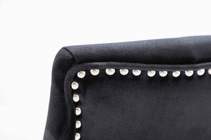 Knightsbridge Black French Velvet Knocker Back Dining Chair With Chrome Legs-Esme Furnishings
