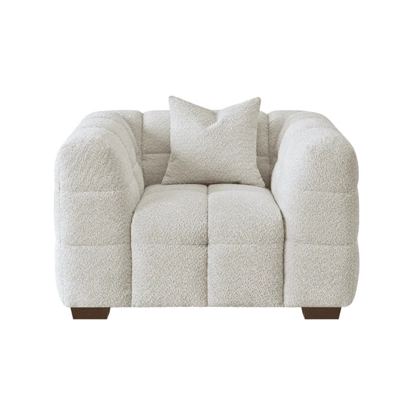The Bubble Tribeca Ivory White Boucle Armchair Premium Boucle Fabric