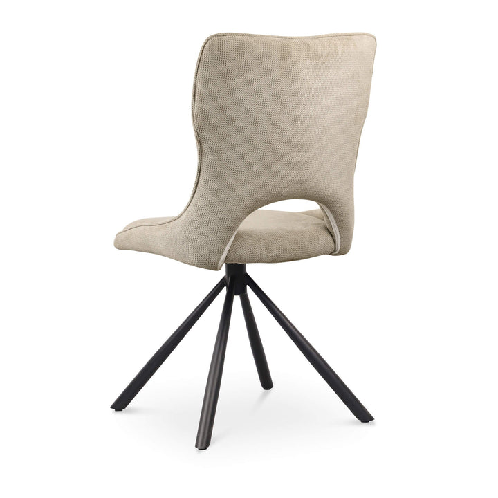 Sydney 160cm Cream Gold Ceramic Marble Dining Table With Sydney Beige Velvet 360 Swivel Dining Chairs